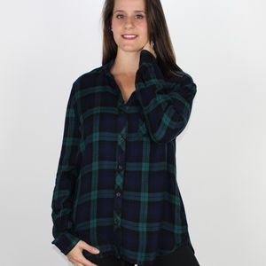 Blue Plaid Button Down Shirt